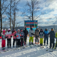 První fotografie z lyžařského kurzu.